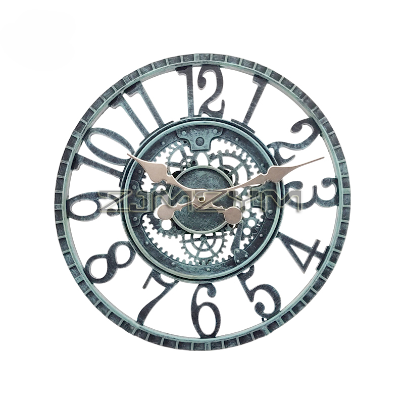 Resin Art Watch - 12-calowy wewnętrzny/zewnętrzny retro wodoodporny zegar ścienny