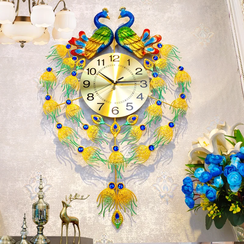 Resin Art Watch - Zegar Ścienny Peacock Nordic Cyfrowy Luksusowy
