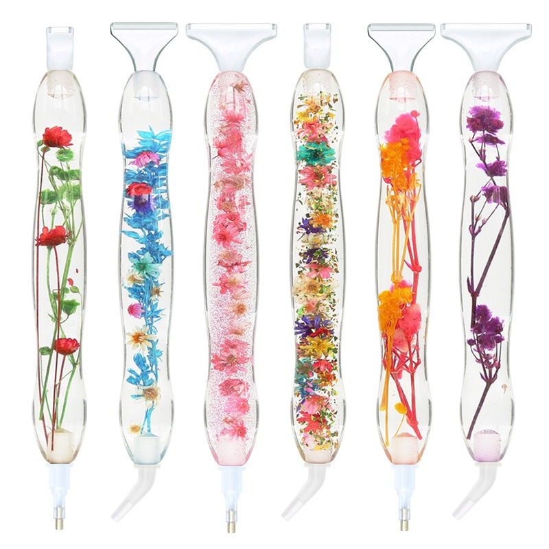 Resin Art Flower - 1 zestaw długopisów do malowania diamentami
